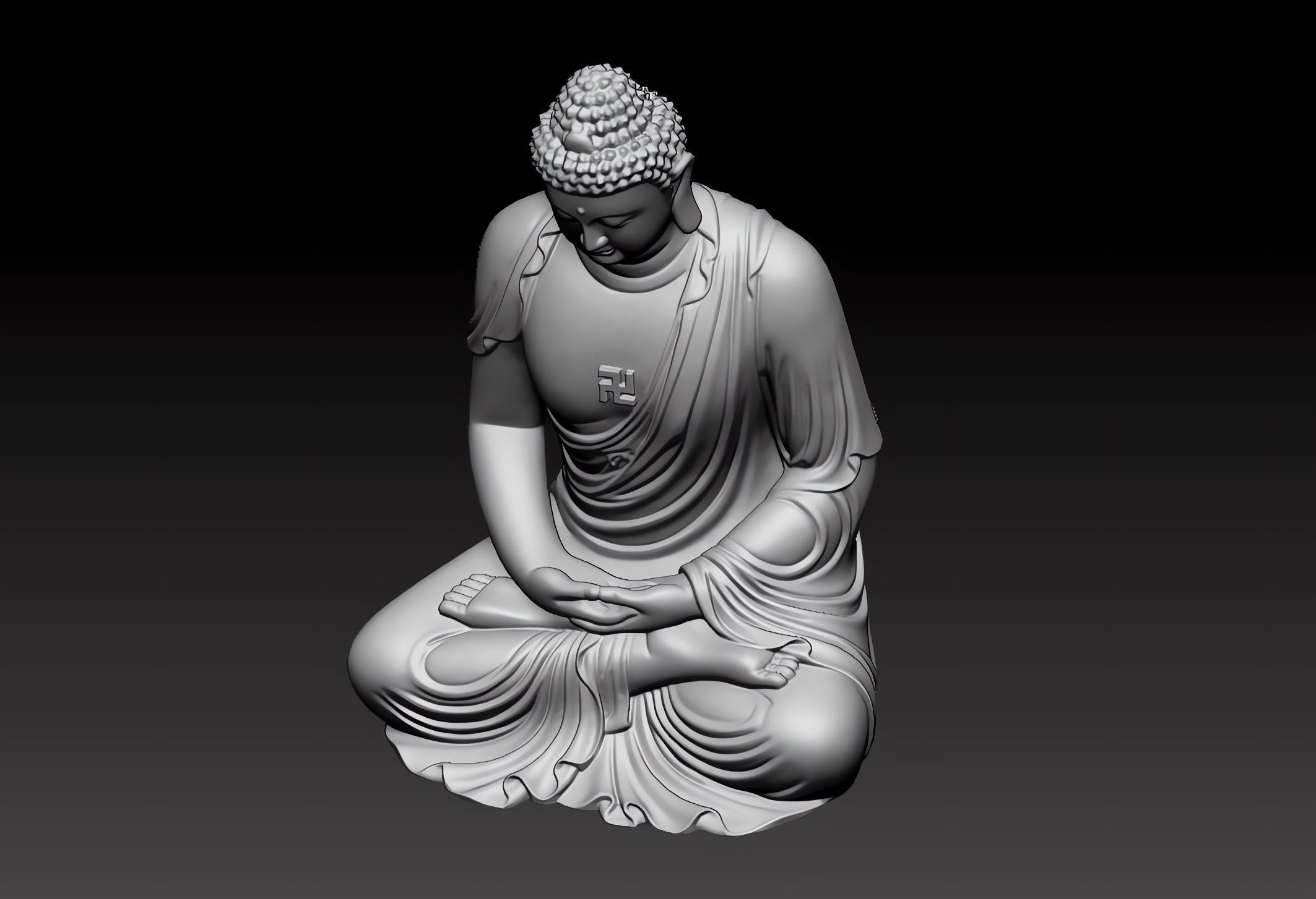 Buddha statue 3D model_5