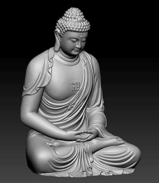 Buddha statue 3D model_2