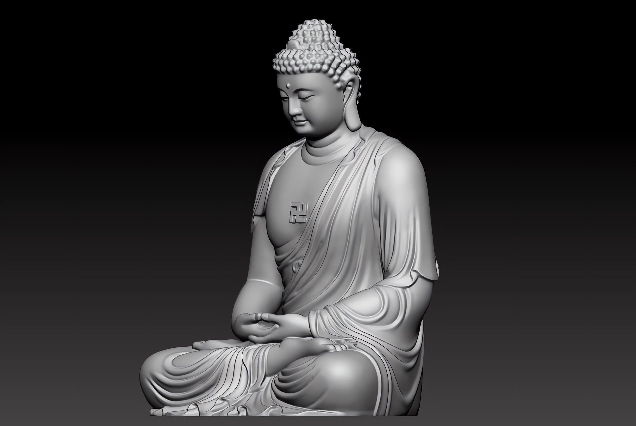 Buddha statue 3D model_3