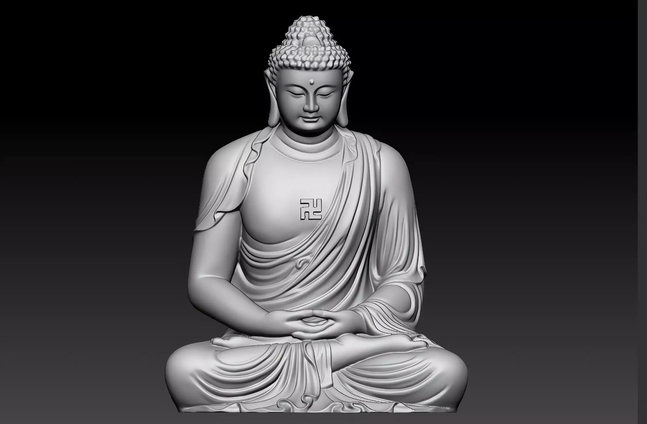 Buddha statue 3D model_0