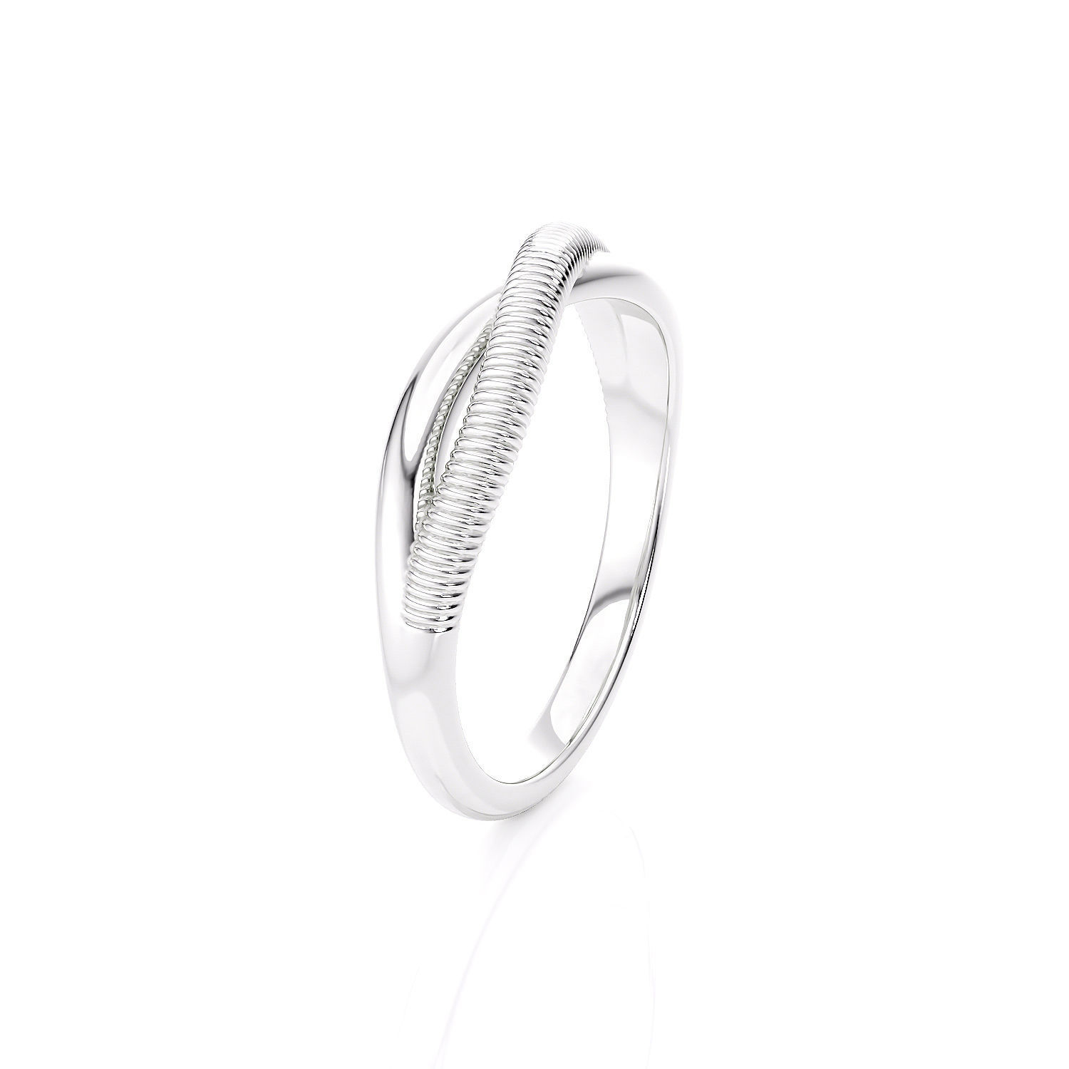 Band ring two stripes printable 3d model 3D print model_6