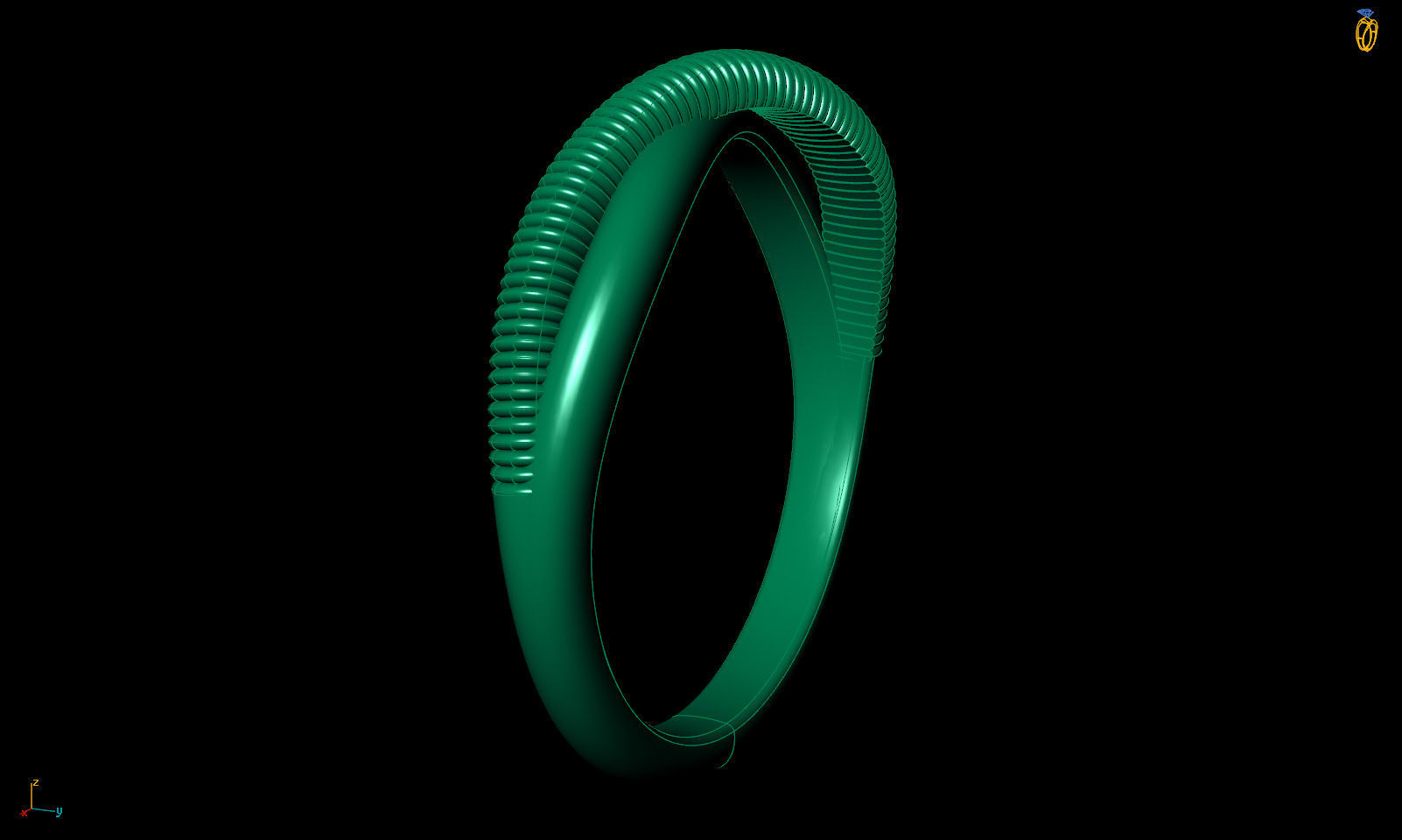 Band ring two stripes printable 3d model 3D print model_13