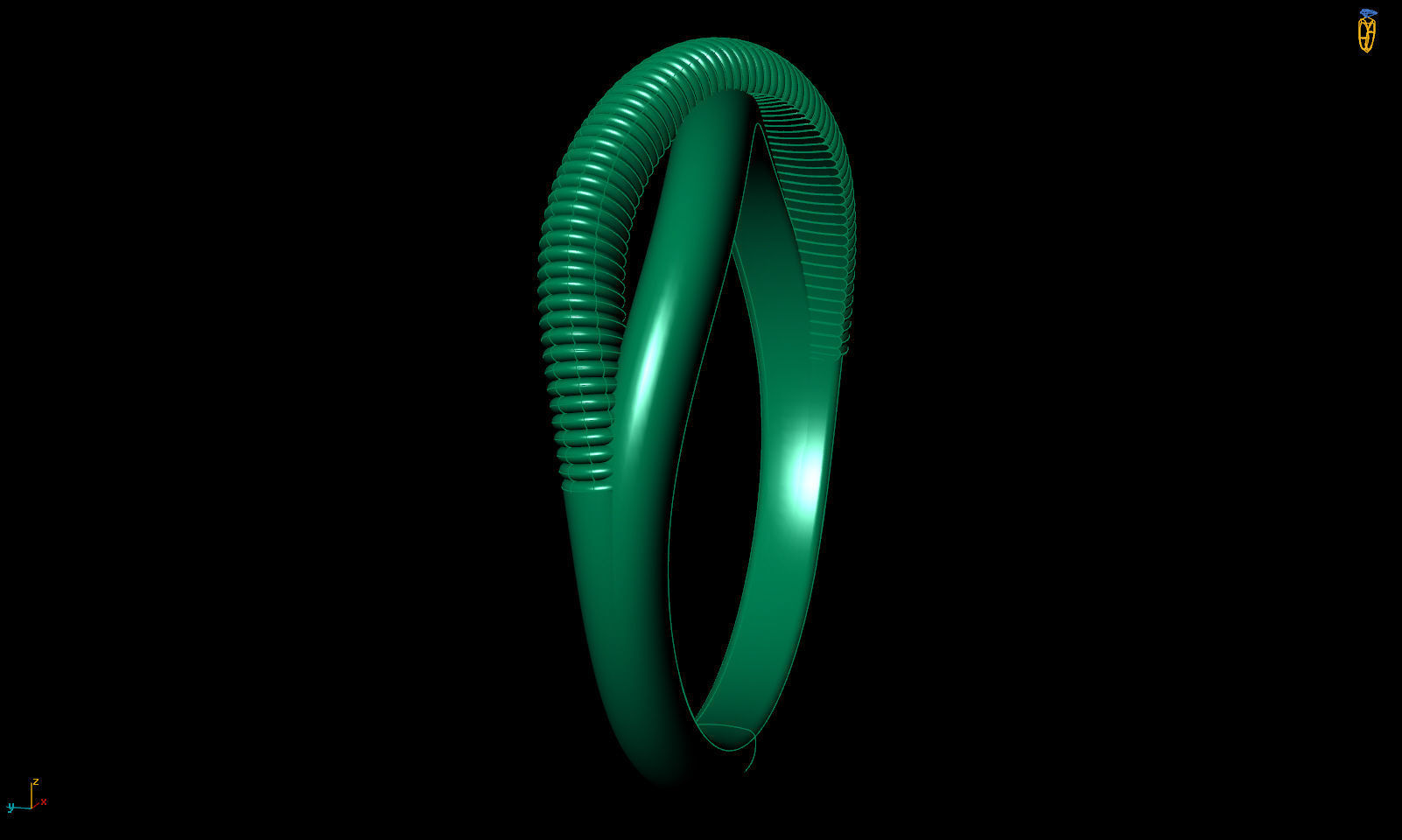 Band ring two stripes printable 3d model 3D print model_14