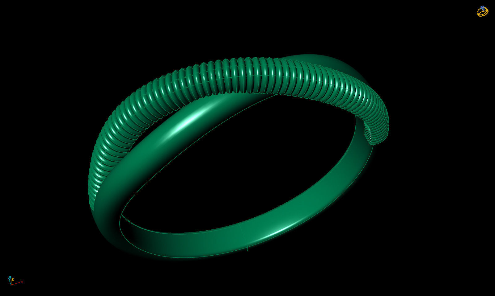 Band ring two stripes printable 3d model 3D print model_11