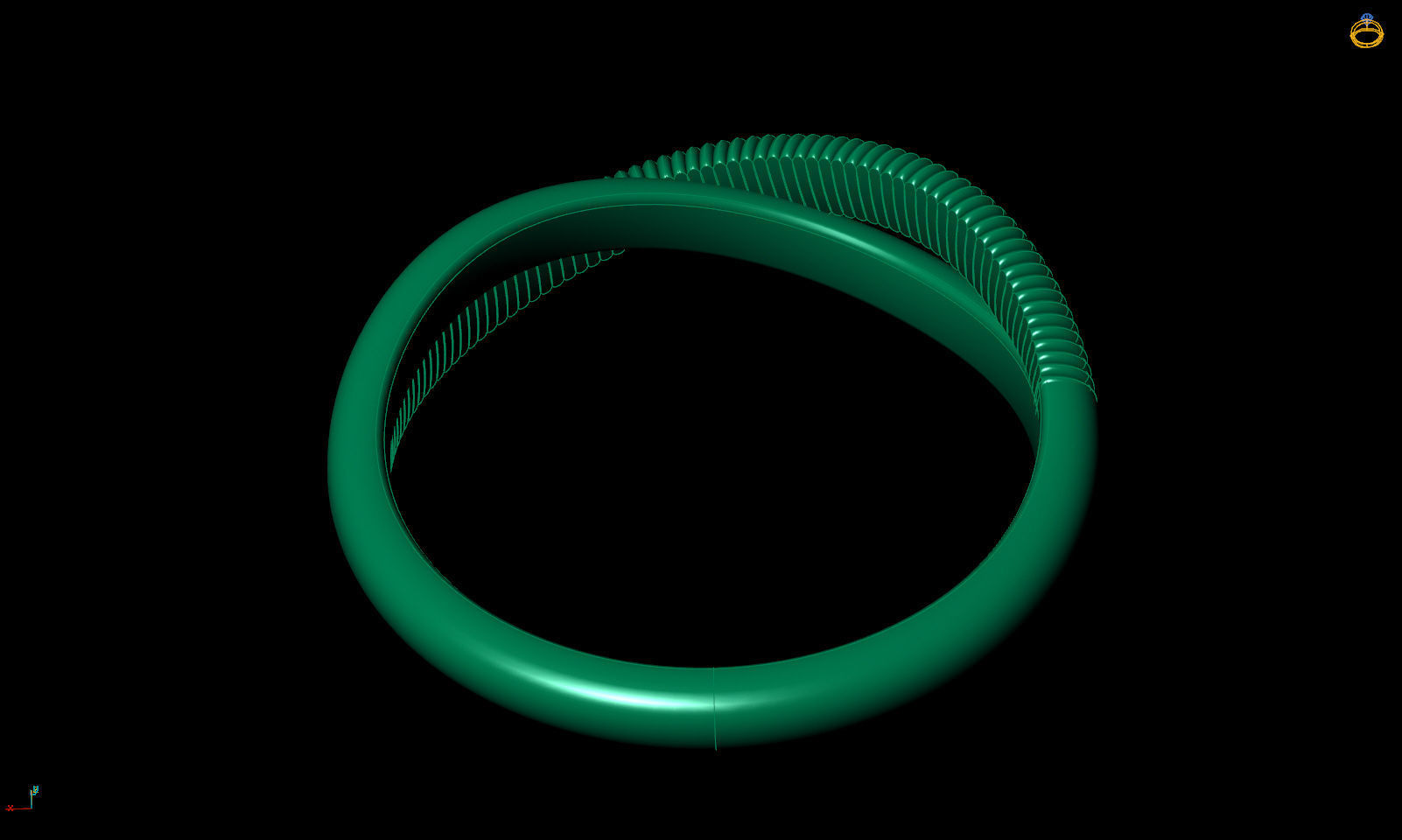Band ring two stripes printable 3d model 3D print model_15