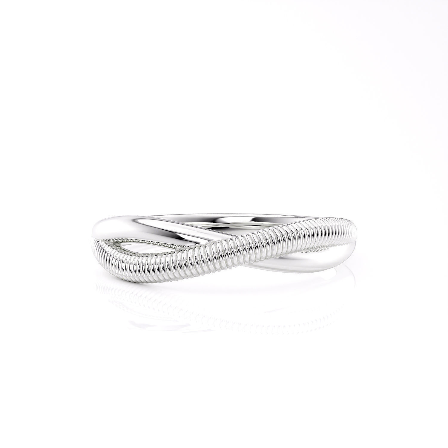 Band ring two stripes printable 3d model 3D print model_5