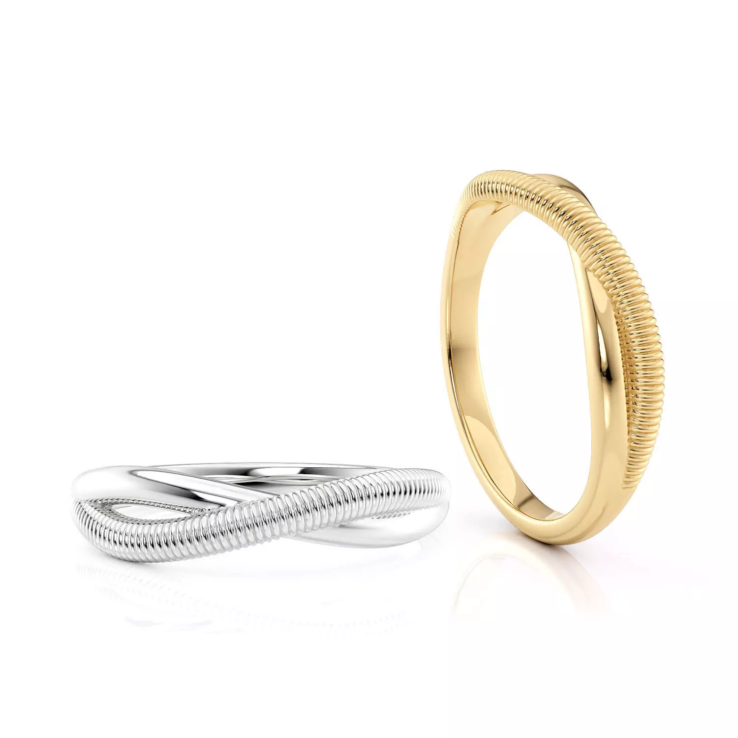 Band ring two stripes printable 3d model 3D print model_0