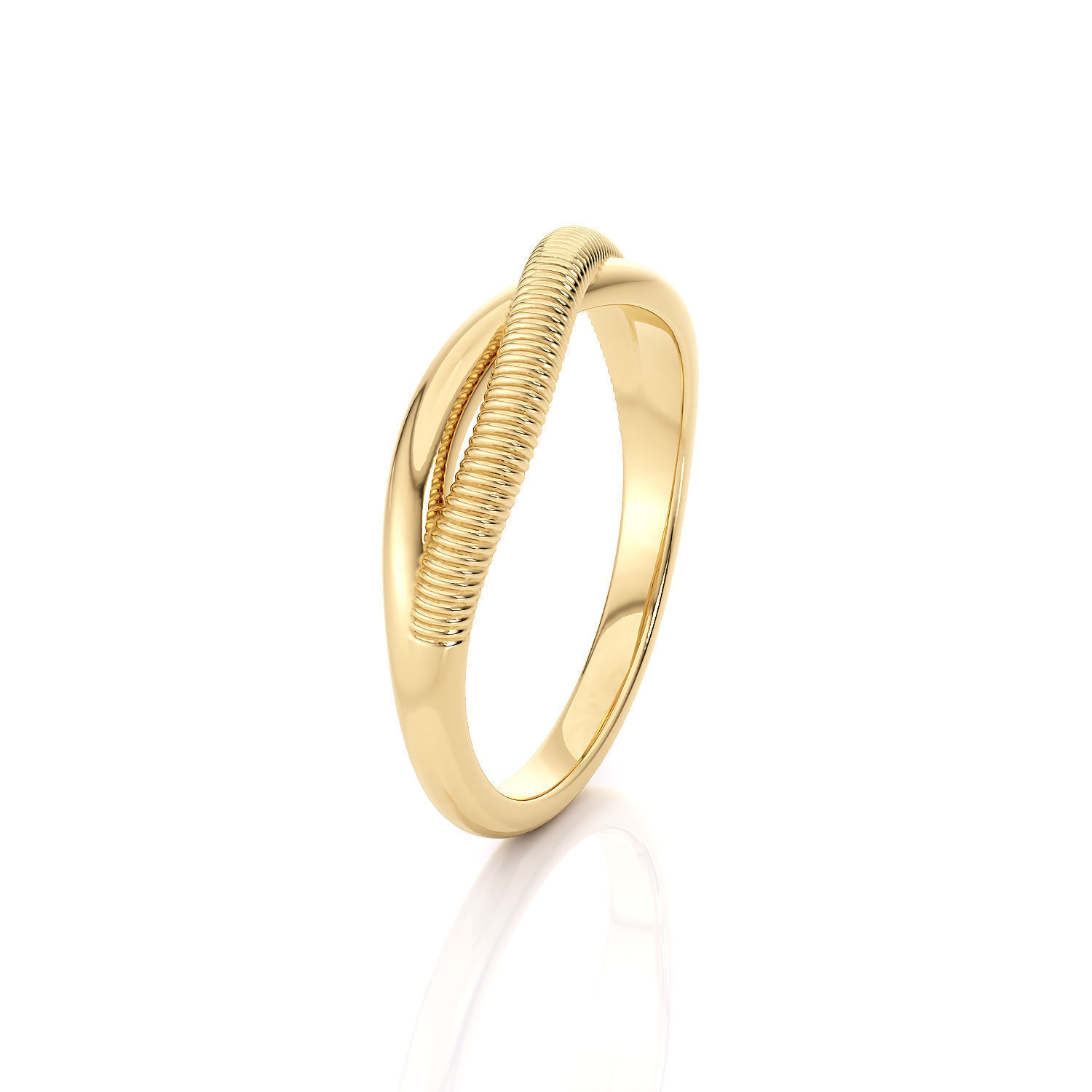 Band ring two stripes printable 3d model 3D print model_9