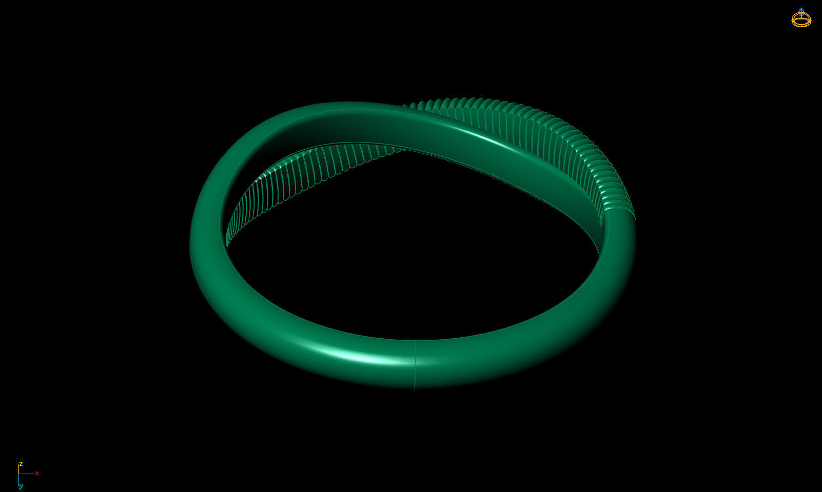 Band ring two stripes printable 3d model 3D print model_16
