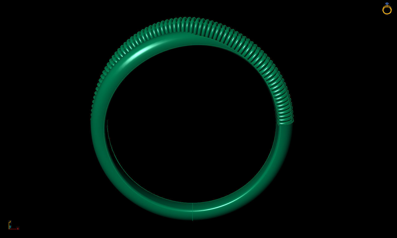 Band ring two stripes printable 3d model 3D print model_12