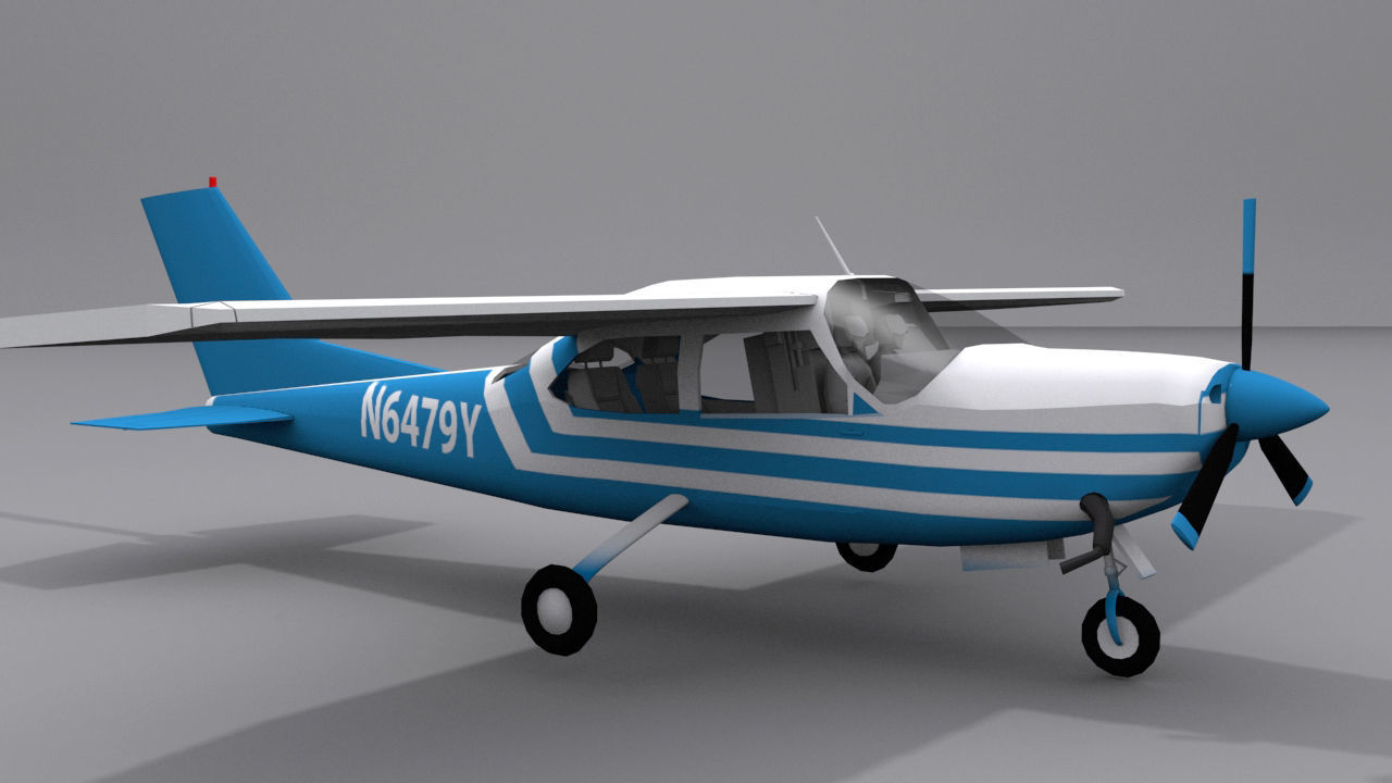 Cessna 210 Low-poly 3D model_9