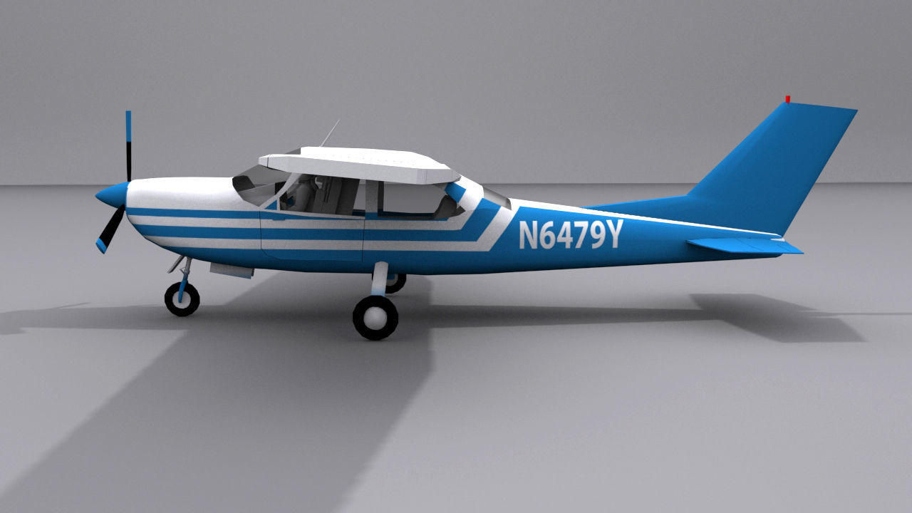 Cessna 210 Low-poly 3D model_12