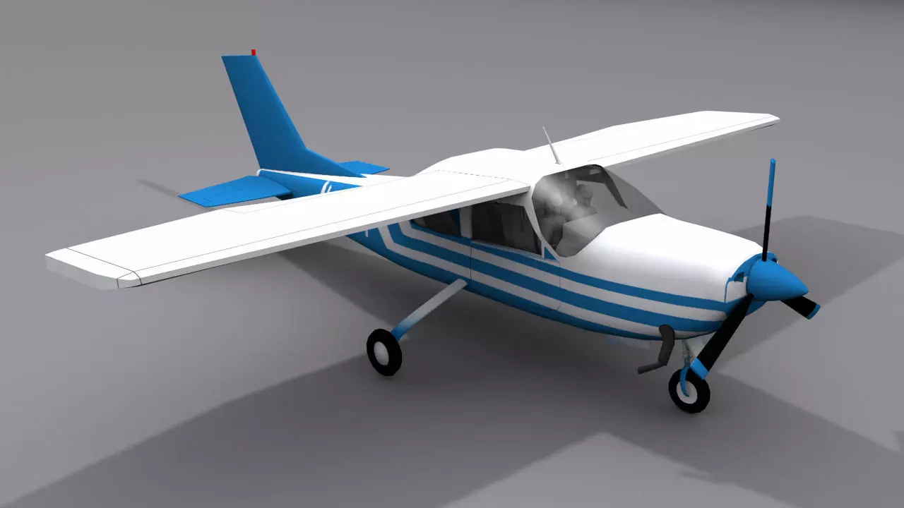 Cessna 210 Low-poly 3D model_0
