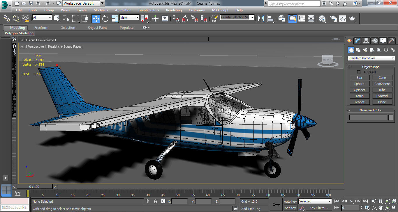 Cessna 210 Low-poly 3D model_6