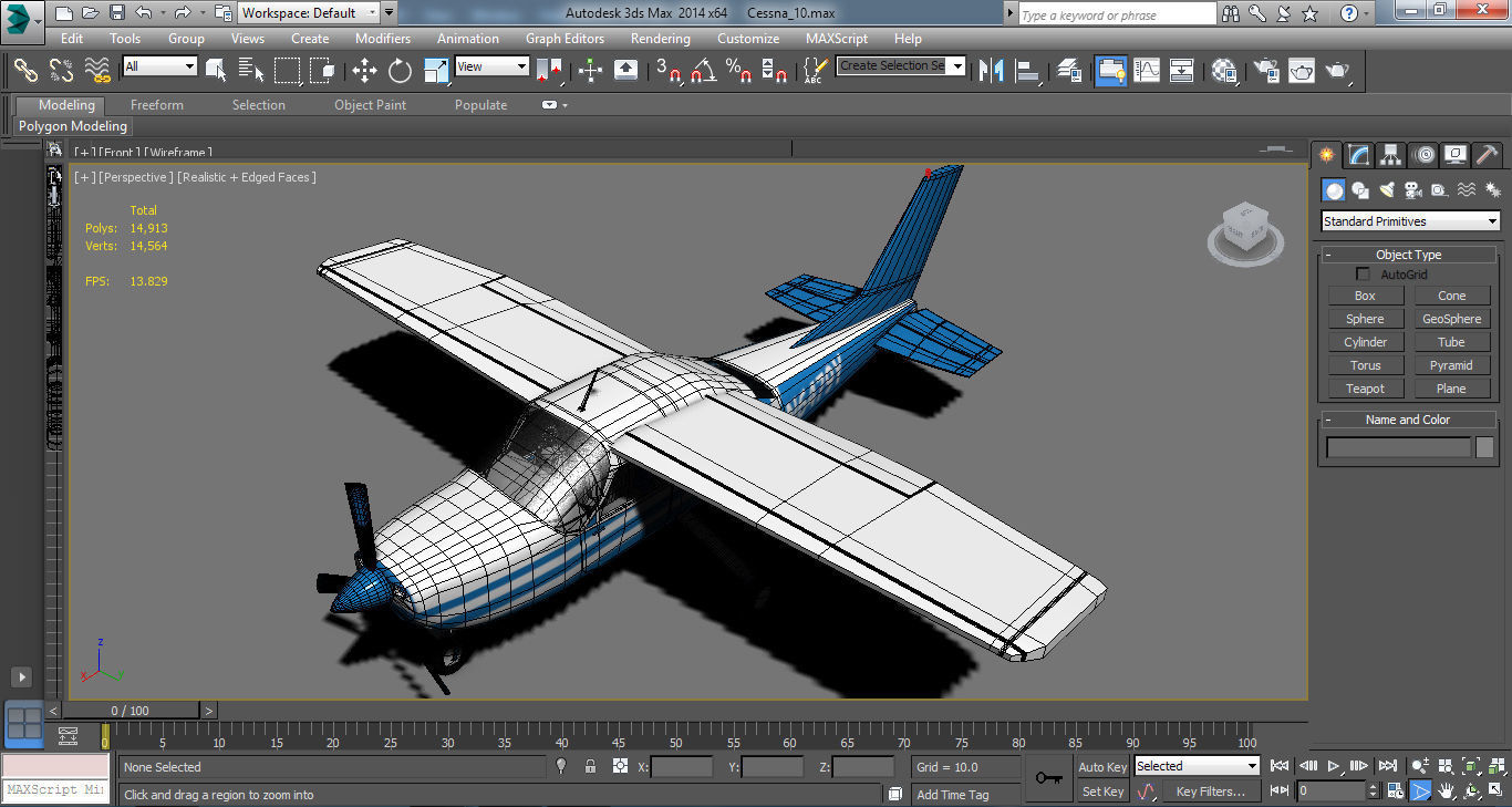 Cessna 210 Low-poly 3D model_7