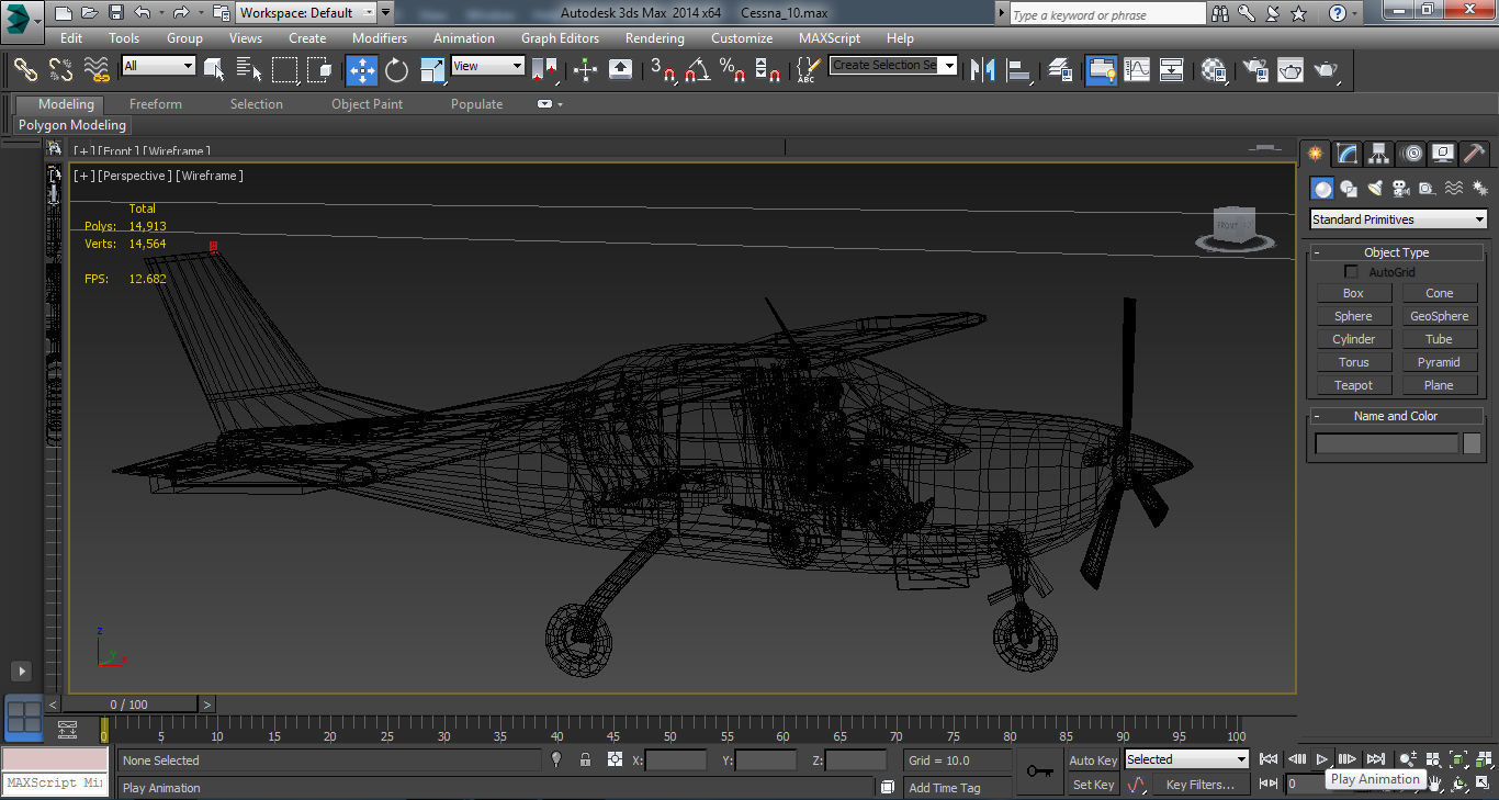 Cessna 210 Low-poly 3D model_5