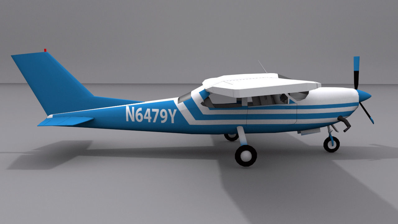 Cessna 210 Low-poly 3D model_8