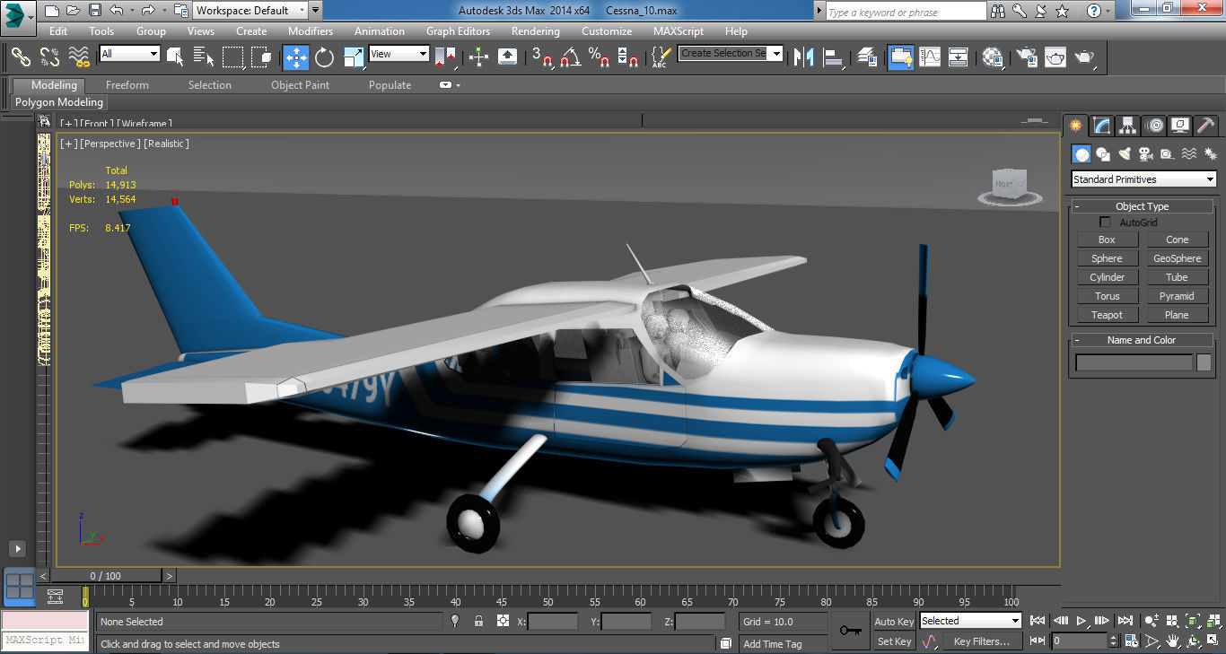 Cessna 210 Low-poly 3D model_4