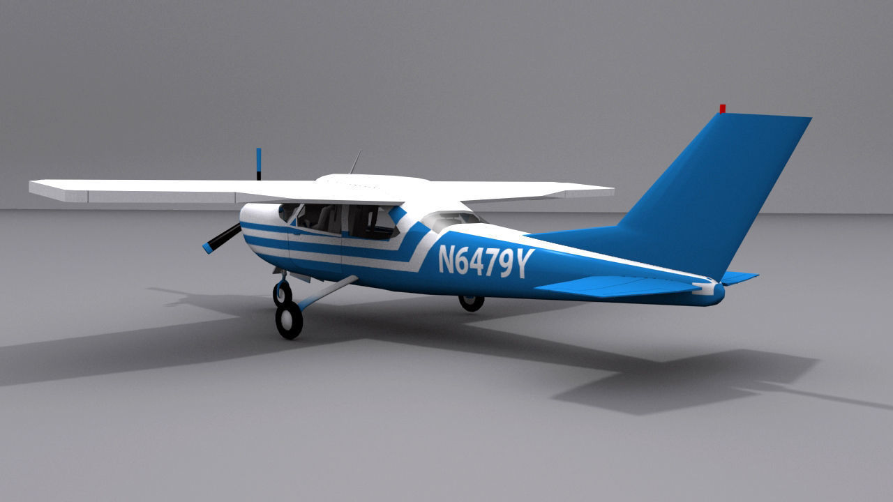 Cessna 210 Low-poly 3D model_13