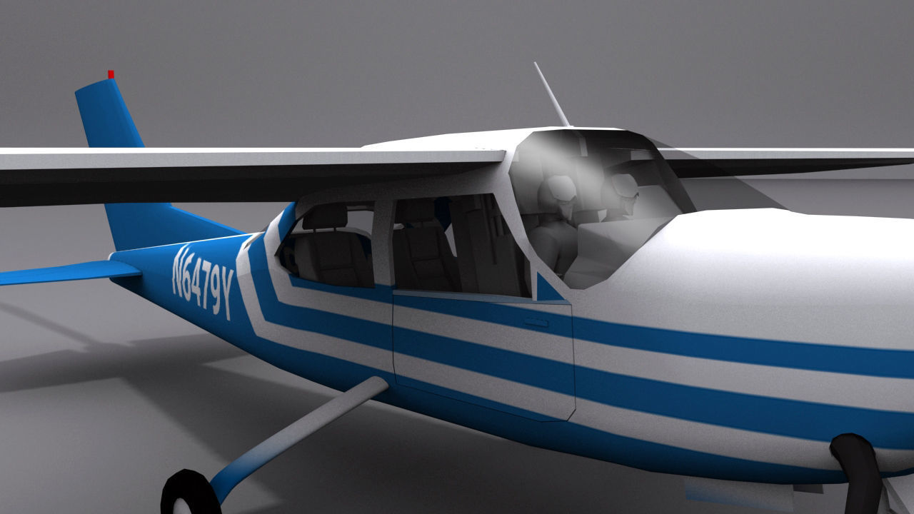 Cessna 210 Low-poly 3D model_2