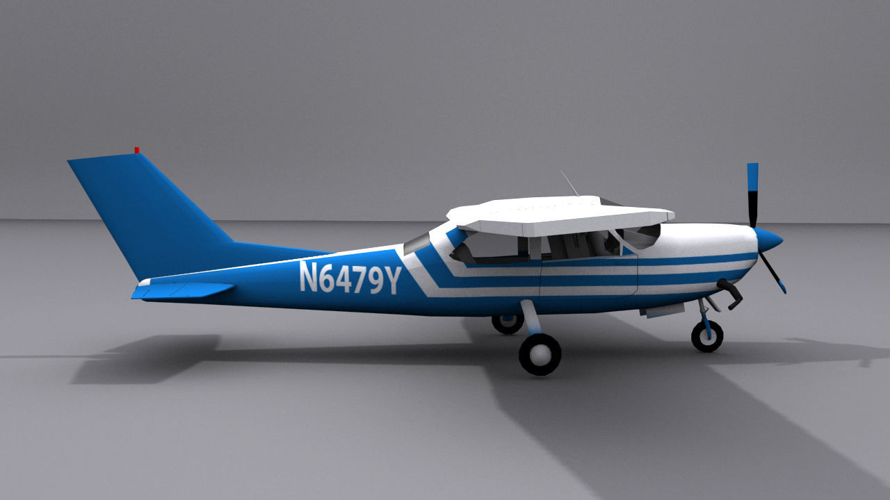 Cessna 210 Low-poly 3D model_1