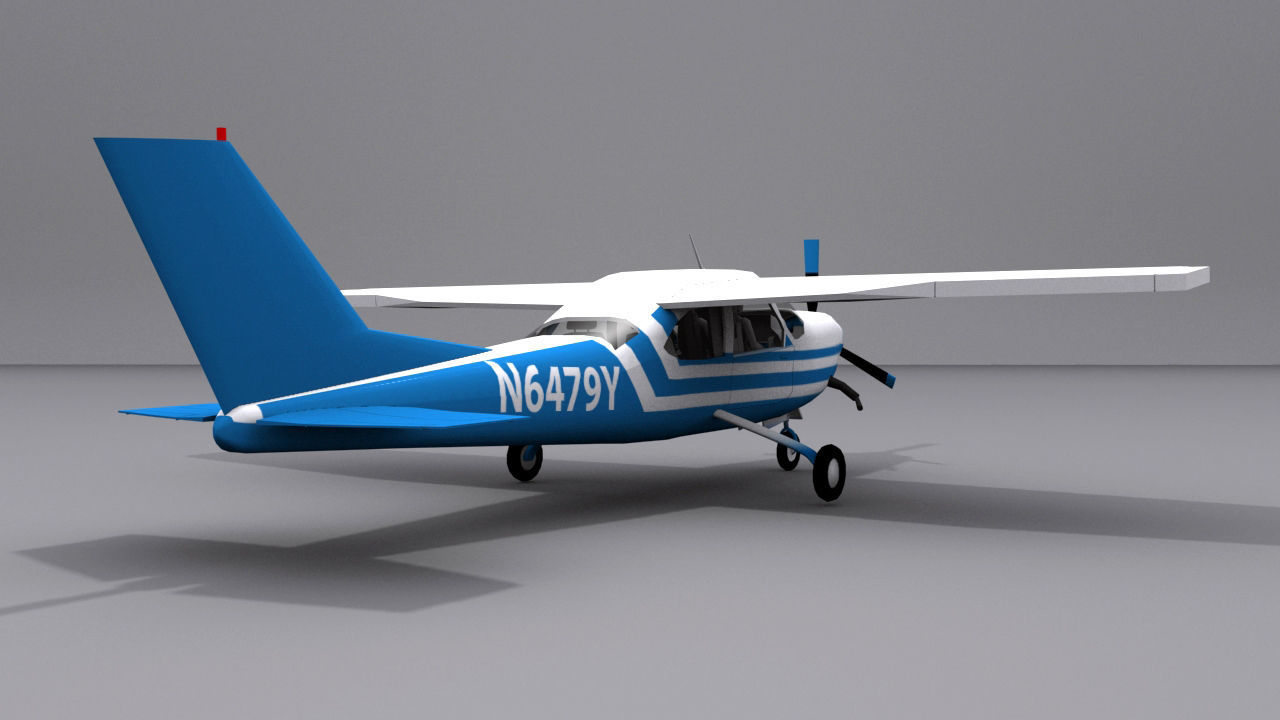 Cessna 210 Low-poly 3D model_15