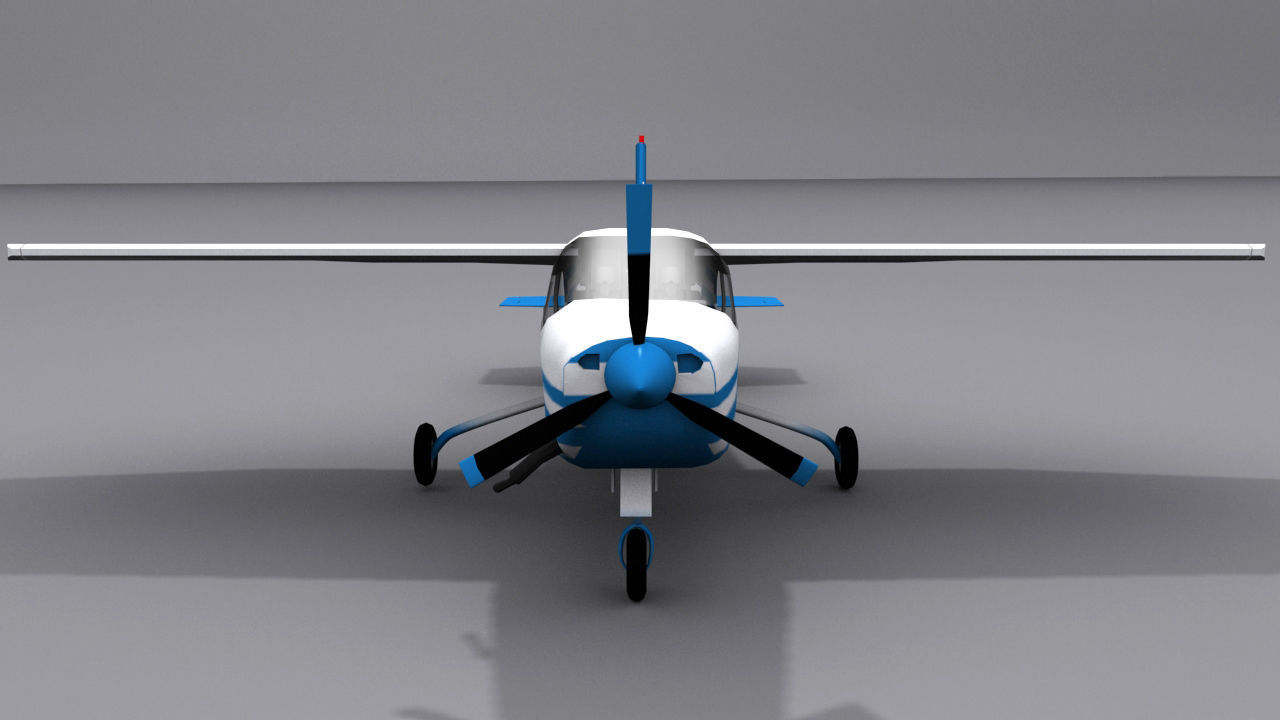 Cessna 210 Low-poly 3D model_10