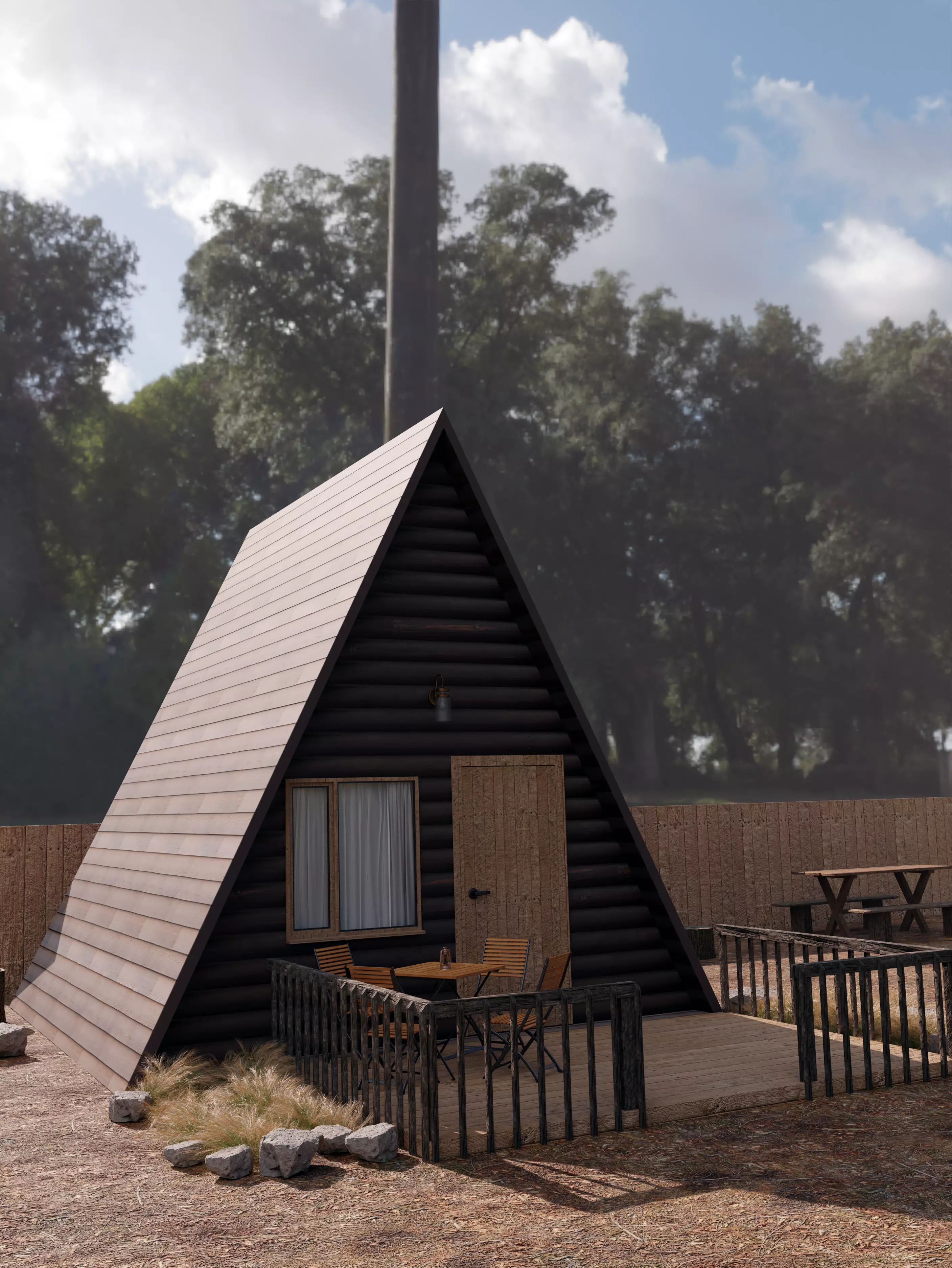 3D-Scene cabin in woods Free 3D model