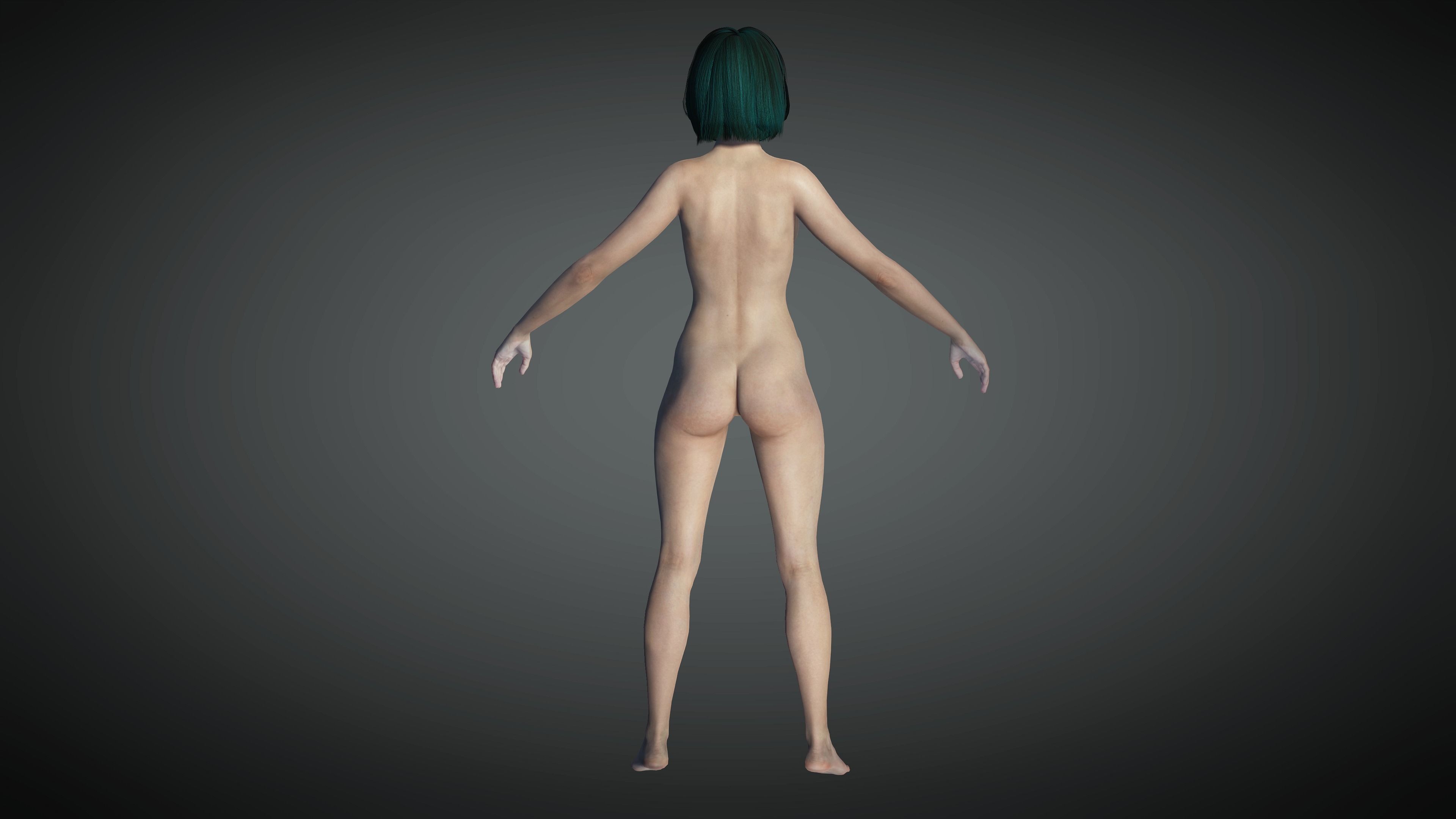 AAA Cyber Punk Female Character 06 Low-poly 3D model_14
