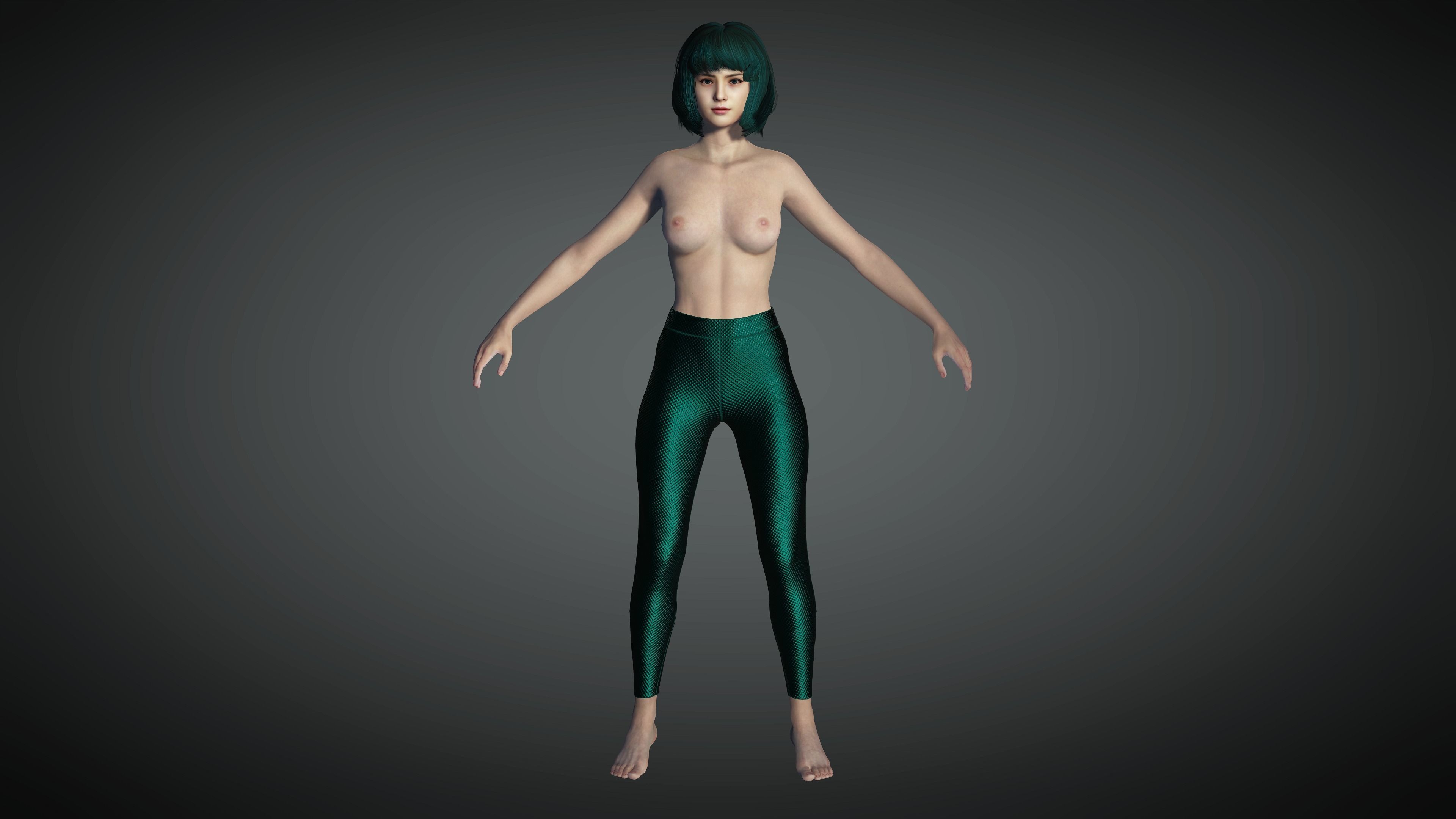 AAA Cyber Punk Female Character 06 Low-poly 3D model_11