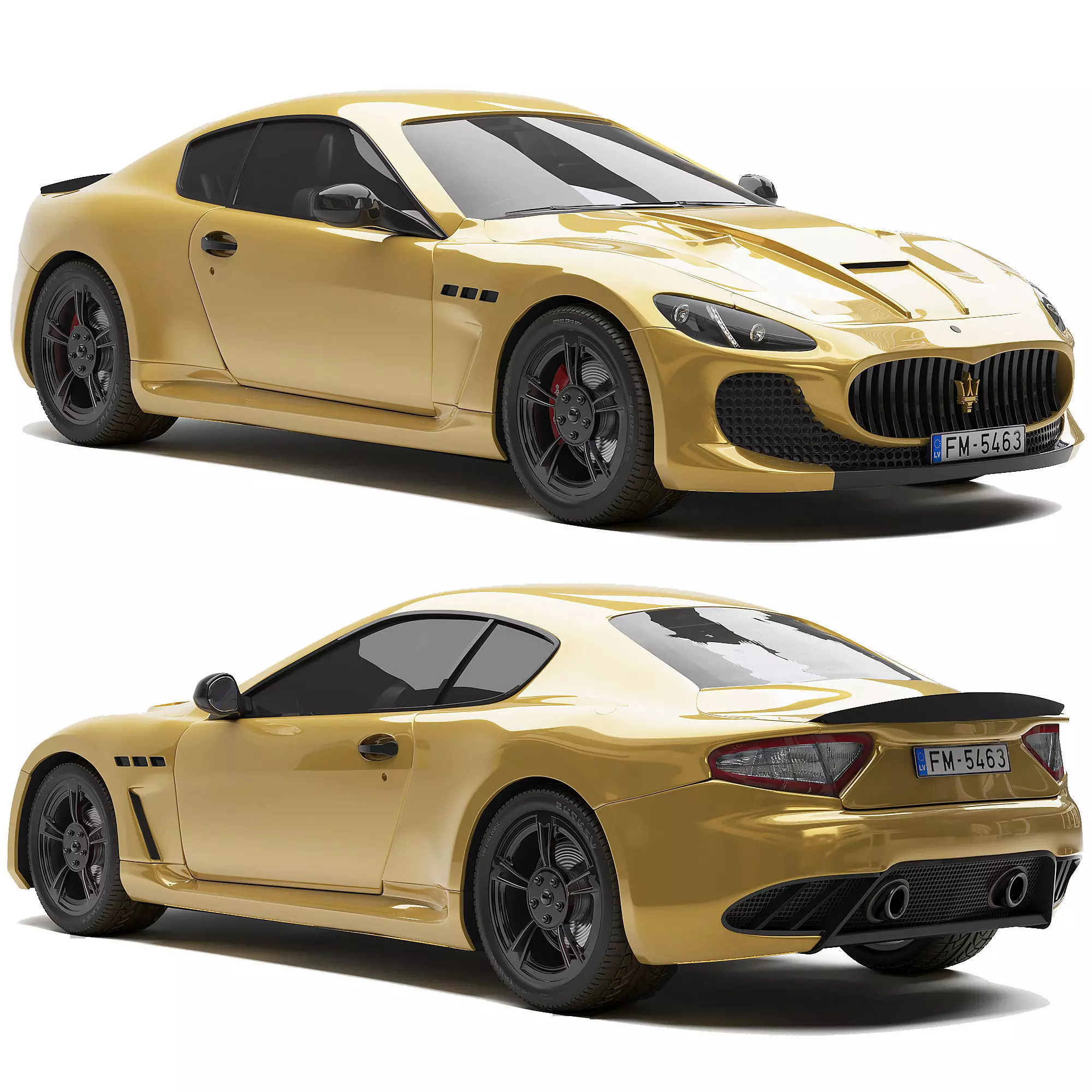 Maserati Granturismo Gold Chrome 3D model