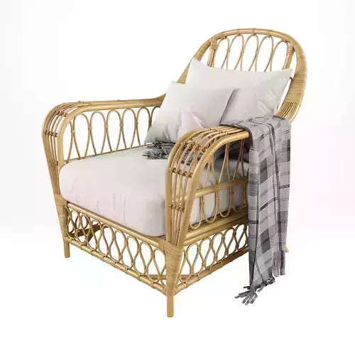 NASSAU RATTAN LOUNGE CHAIR