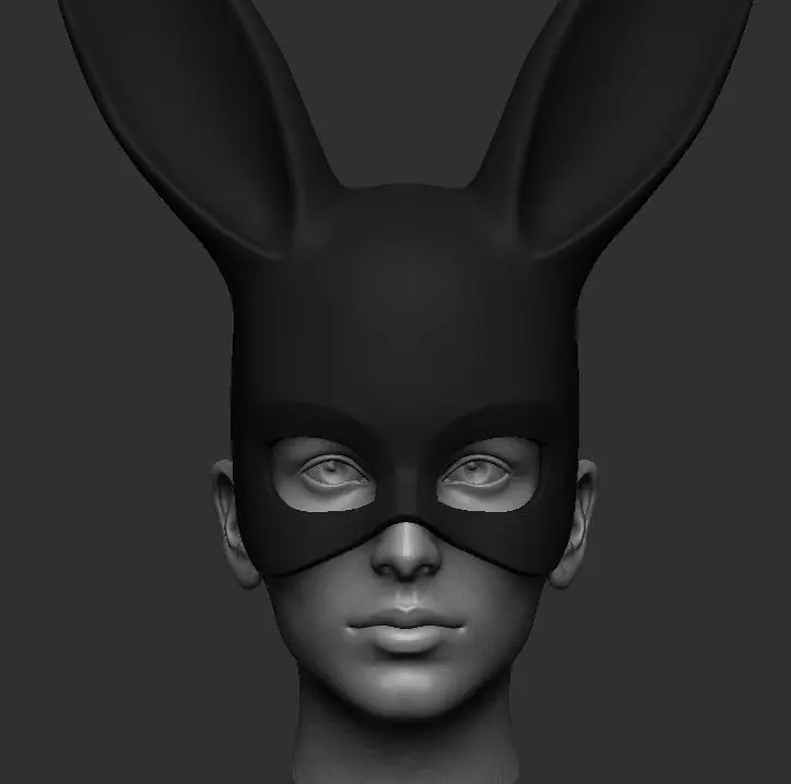 BLACK RABBIT MASK 3D print model_0