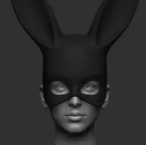 BLACK RABBIT MASK 3D print model