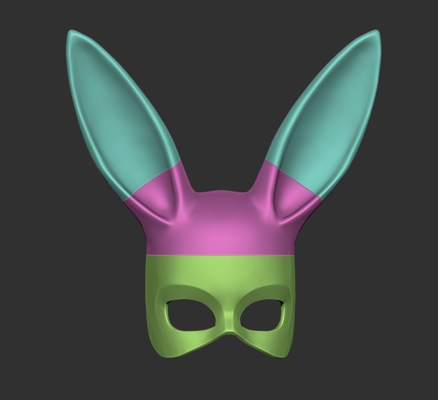 BLACK RABBIT MASK 3D print model_5