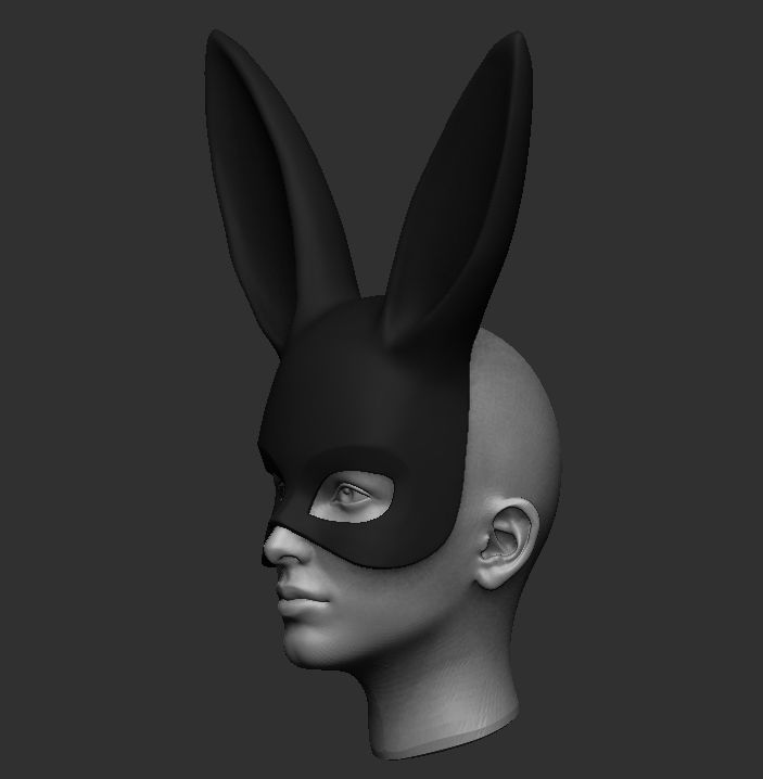 BLACK RABBIT MASK 3D print model_2