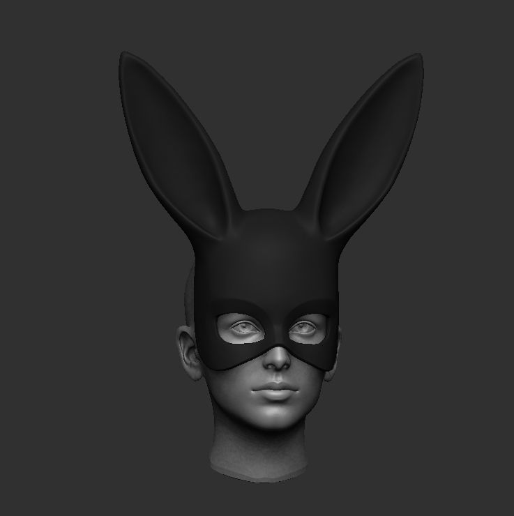 BLACK RABBIT MASK 3D print model_1