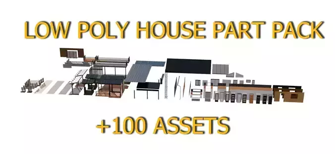 Modern House Modular Kit Low-poly