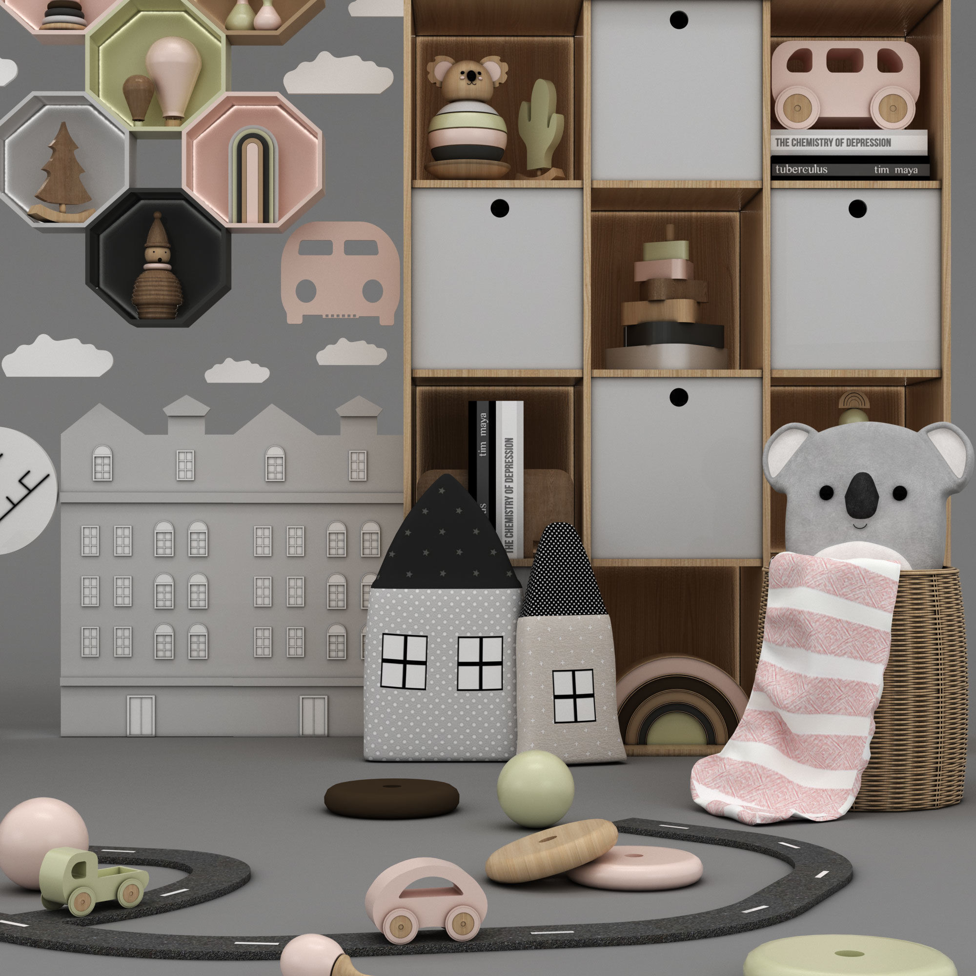 toys and furniture set  Low-poly 3D model_3