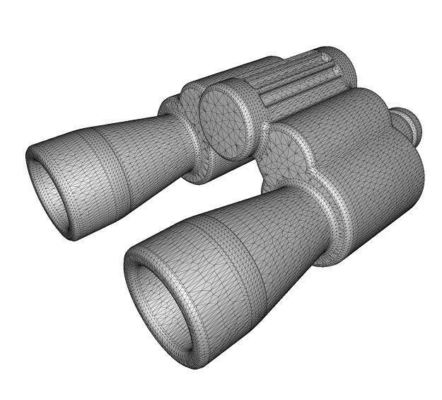Classic Cartoon Binocular Low-poly 3D model_4