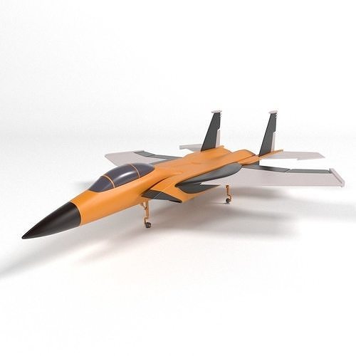 airplane military low poly Low-poly 3D model