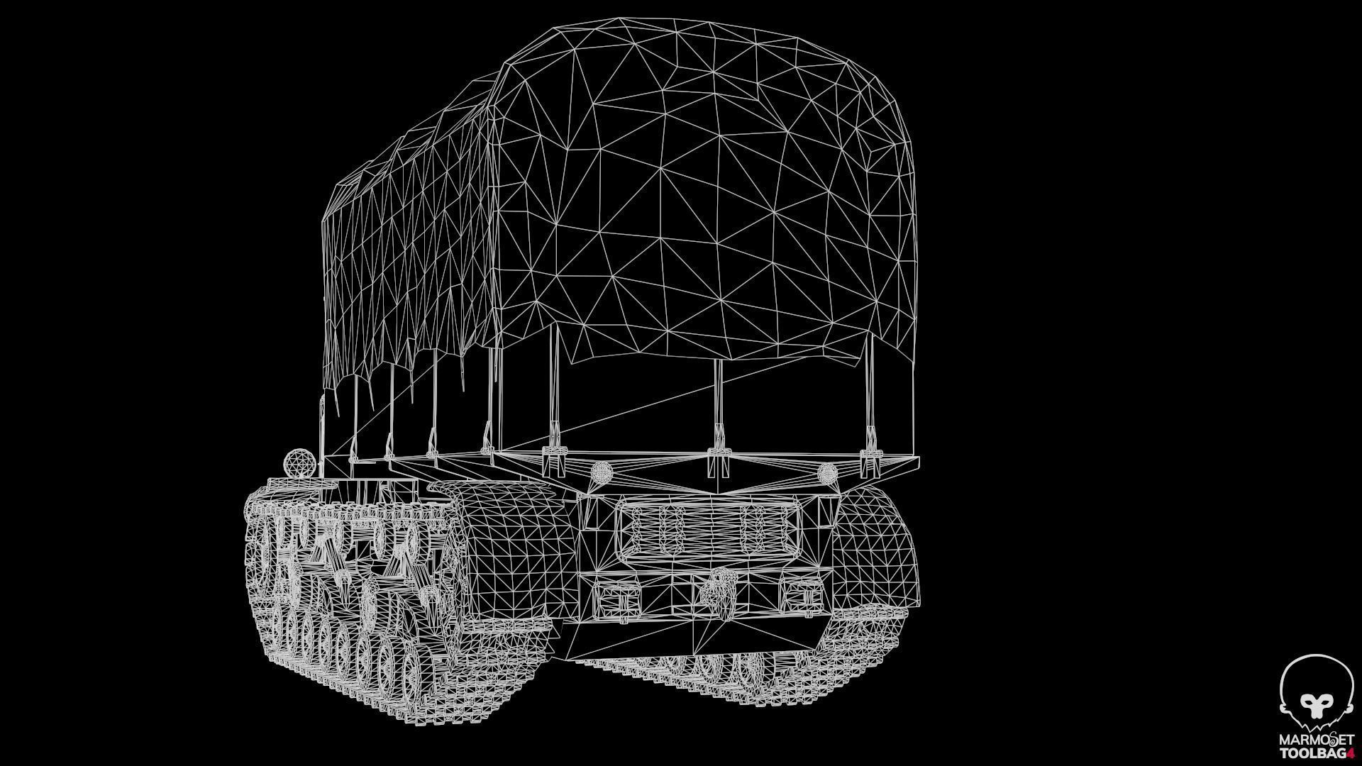 Voroshilovets World War 2 Soviet heavy artillery tractor Low-poly 3D model_12