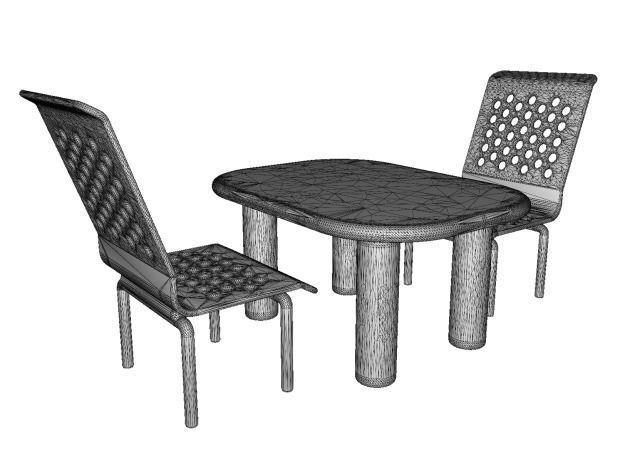 Stunning Dining Table Set 3D model_3