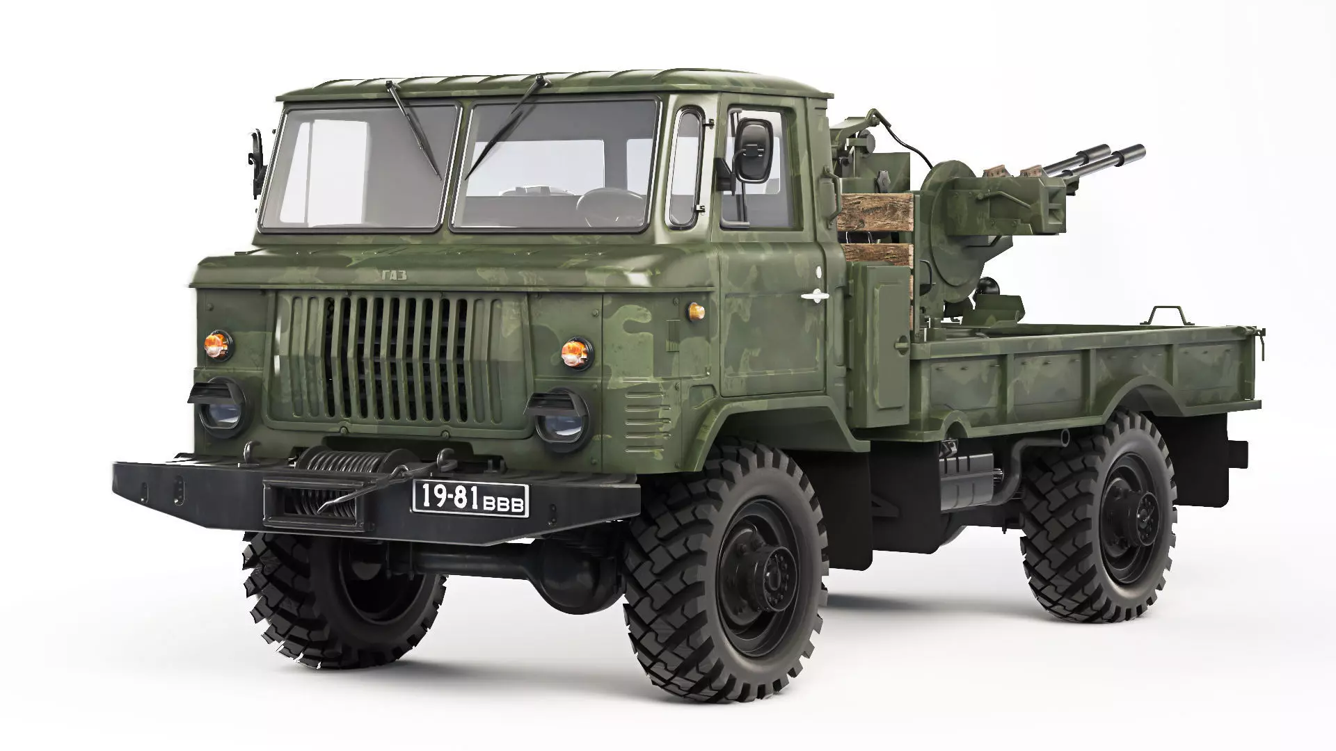 GAZ 66 with ZU-23-2 1970 3D model