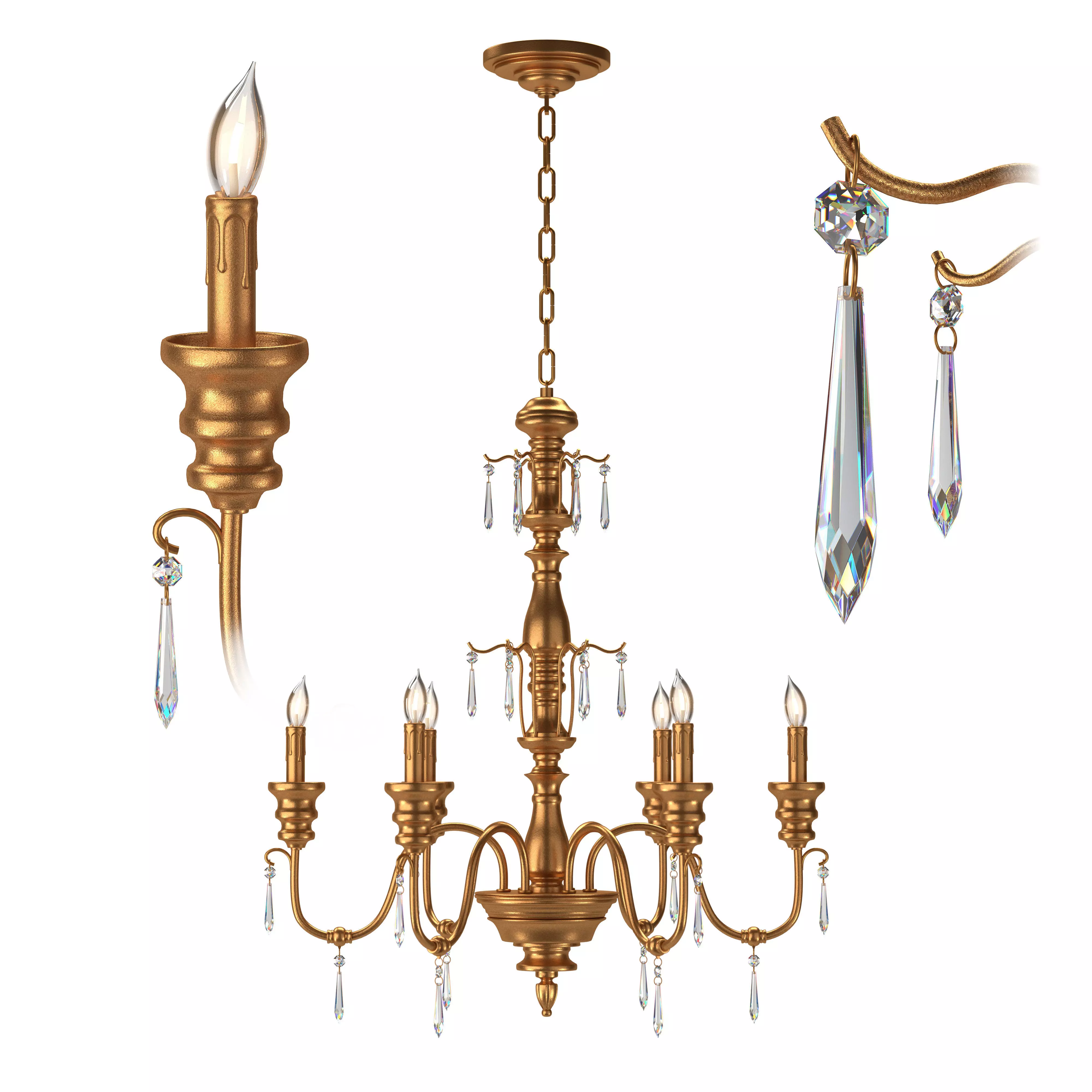 Lustre01 chandelier with four lights 3D model