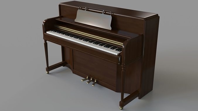 Old Vintage Upright Piano 3D model