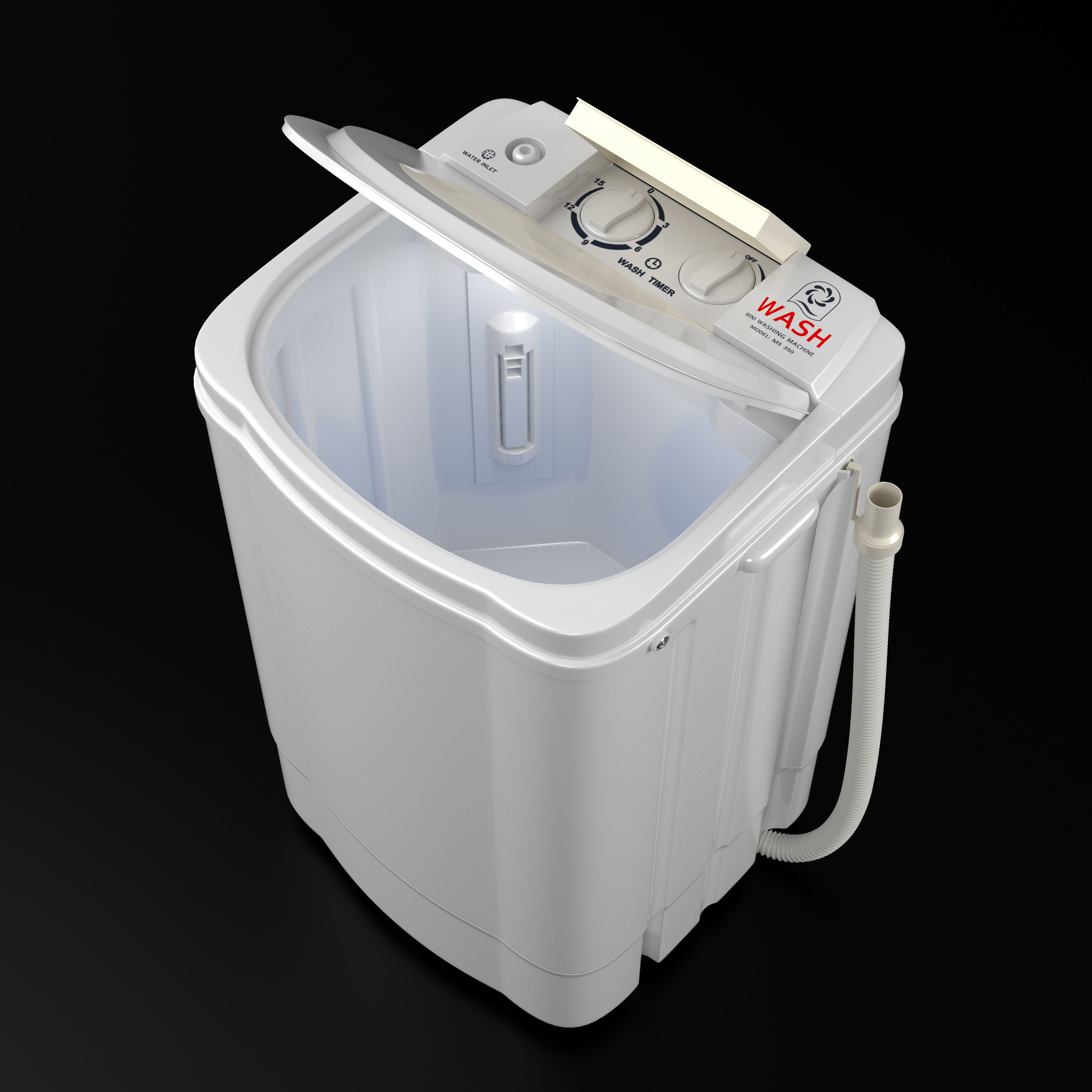 Mini Washing Machine Model 350 3D model_2