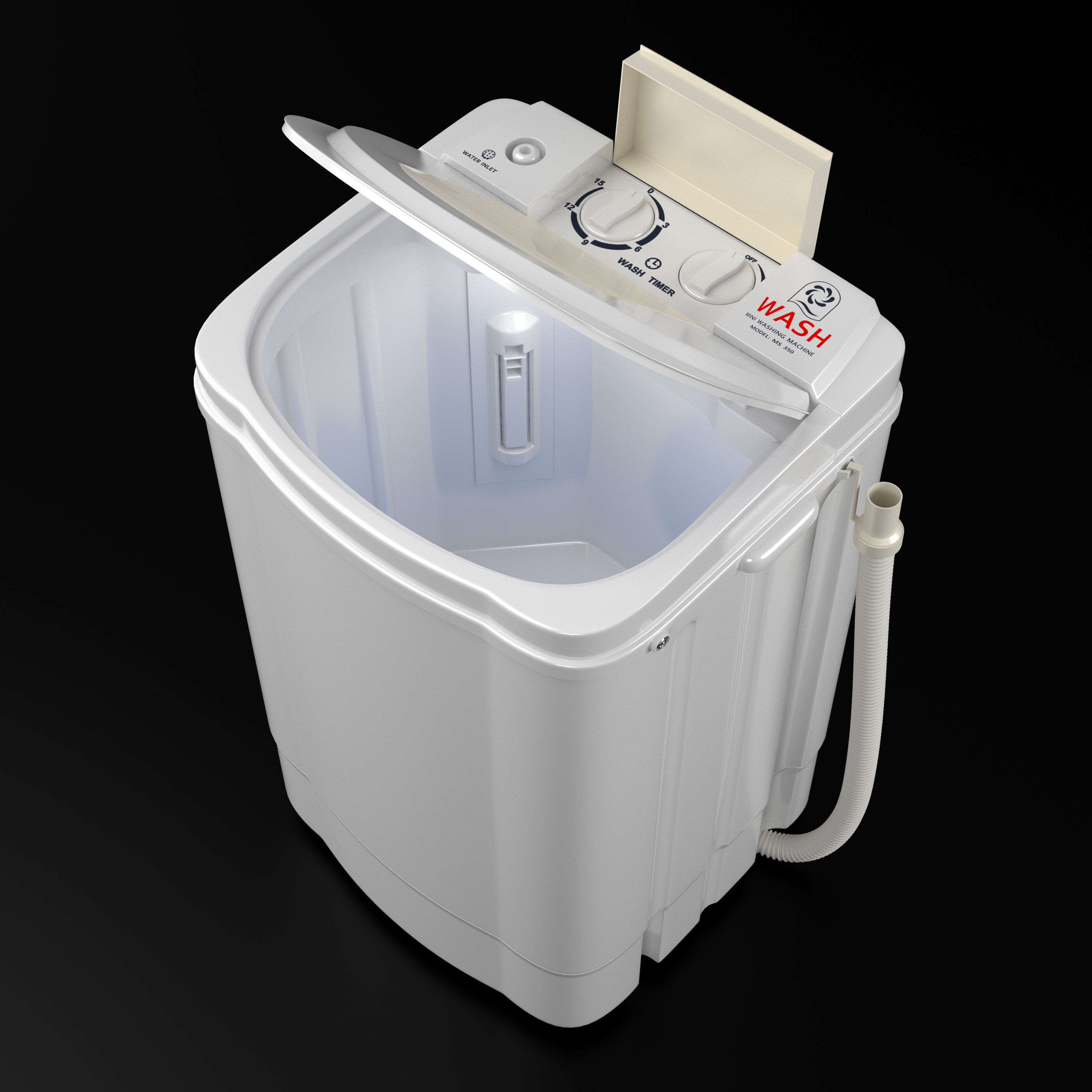 Mini Washing Machine Model 350 3D model_9