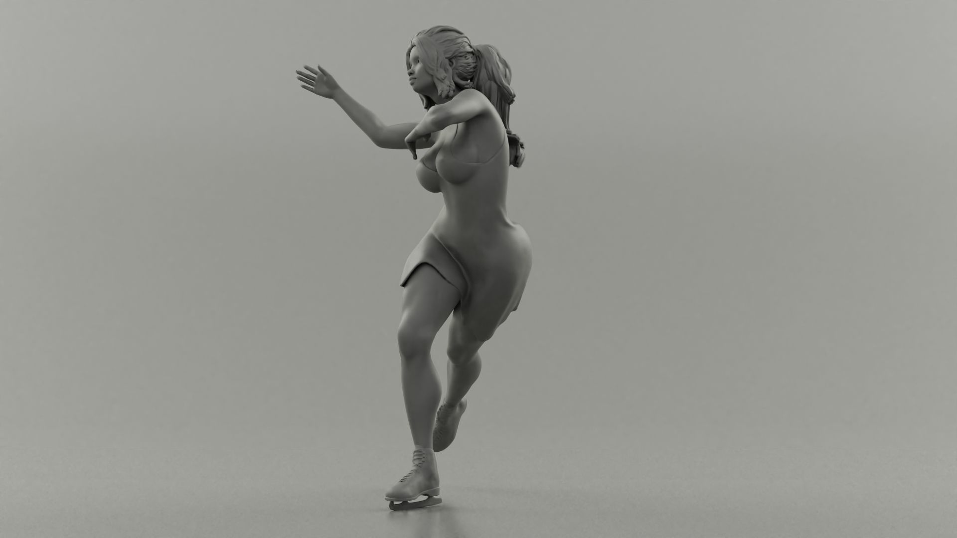 Ice Skating Girl Dress 3D print model_11