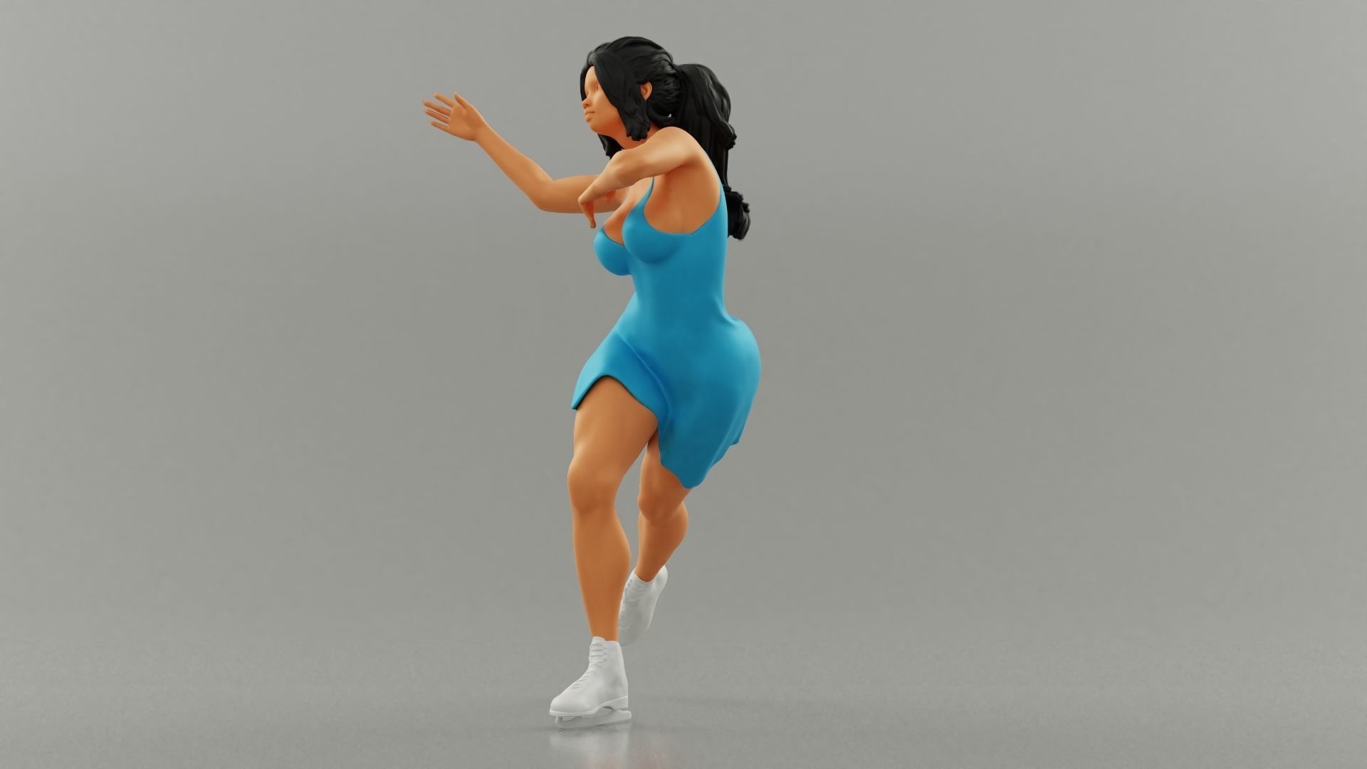 Ice Skating Girl Dress 3D print model_10